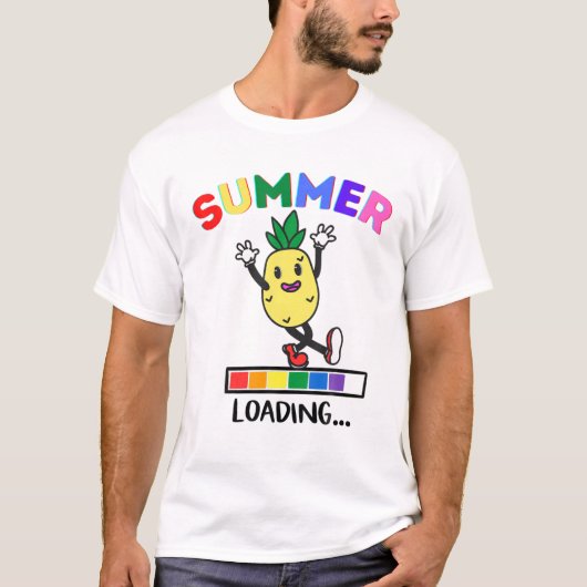 踊りおもしろいパイナップル夏積みパイナップル Tシャツ (正面)