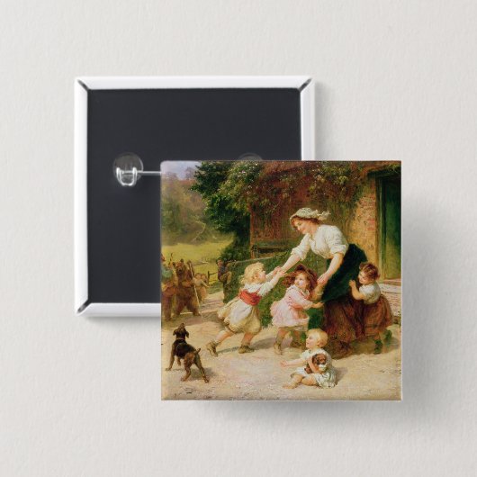 踊りくま 缶バッジ (正面&裏面)