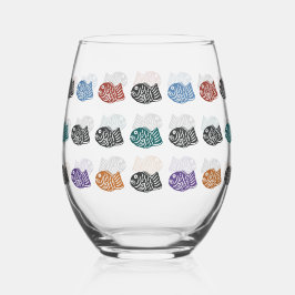 踊りたい焼 ステムなしワイングラス