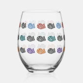 踊りたい焼 ステムなしワイングラス (裏面)