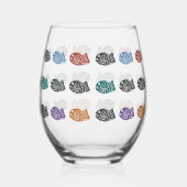 踊りたい焼 ステムなしワイングラス (右)