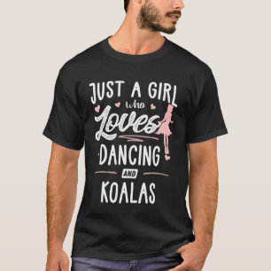 踊りとコアラスの女性を愛する女の子 Tシャツ