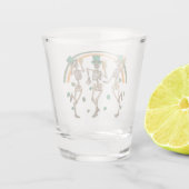 踊りとシャムロックのスケルトン ショットグラス (裏面)