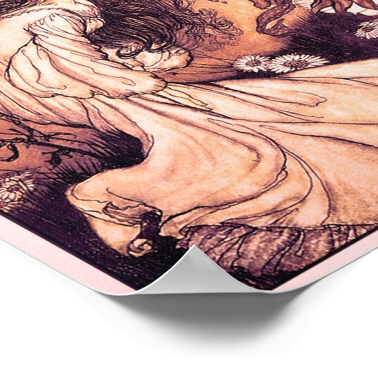 踊りと妖精アーサーラクカムイラストレーション ポスター (角)