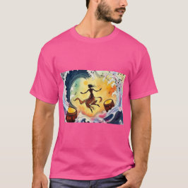 踊りと宇宙 – 抽象芸術エナジーアート Tシャツ