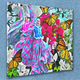 踊りと花&蝶PV01 Art キャンバスプリント