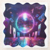 踊りと賭博の夜の準備ができている ガラスコースター (正面)