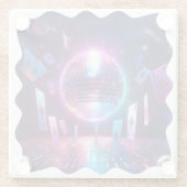踊りと賭博の夜の準備ができている ガラスコースター (裏面)
