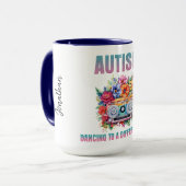 踊りに違うビート。自閉症意識 マグカップ (正面左)