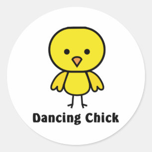 踊りのひよこ ラウンドシール
