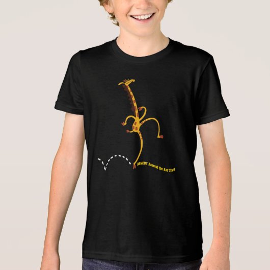 踊りのまわりにBAD "物" GIRAFFE by Jeff Willis トライブレンドTシャツ (正面)