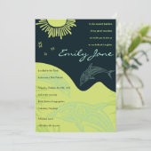 踊りのイルカのバルミツワーの招待状 招待状 (スタンド正面)