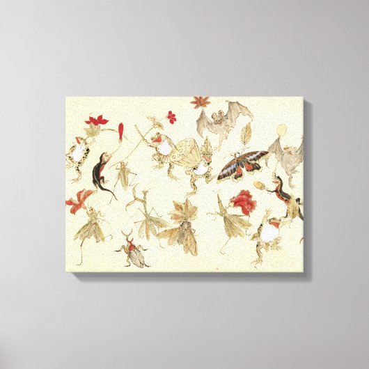 踊りのカエルの森Kawanabe Kyosai 1879 キャンバスプリント (正面)