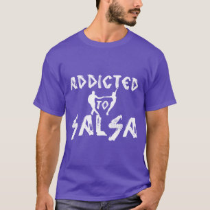 踊りのカップルが付いているサルサのTシャツに熱中される Tシャツ