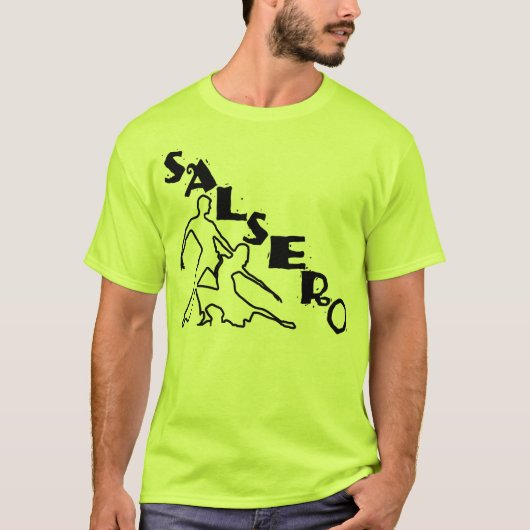 踊りのカップルが付いているSALSEROのTシャツ Tシャツ (正面)