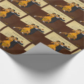 踊りのカップルのタンゴの踊り ラッピングペーパー (角)