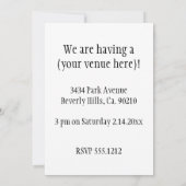 踊りのカップルを踊ろう 招待状 (裏面)