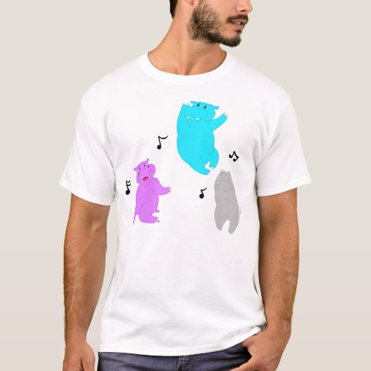 踊りのカバのTシャツ Tシャツ (正面)
