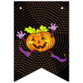 踊りのカボチャハローウィンパーティの装飾 バンティングフラッグ (第2の旗)