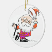 踊りのサンタのクリスマスのオーナメント セラミックオーナメント (左)