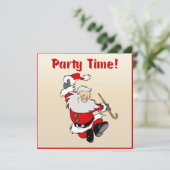 踊りのサンタのクリスマスの招待 招待状 (スタンド正面)