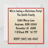 踊りのサンタのクリスマスの招待 招待状 (裏面)