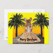 踊りのダックスフントのクリスマスの郵便はがき シーズンポストカード (正面/裏面)