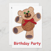 踊りのテディー・ベアの誕生会 招待状 (正面/裏面)