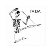 踊りのトップハットウッドアートスタンプ付きスケルトン ラバースタンプ (インプリント)