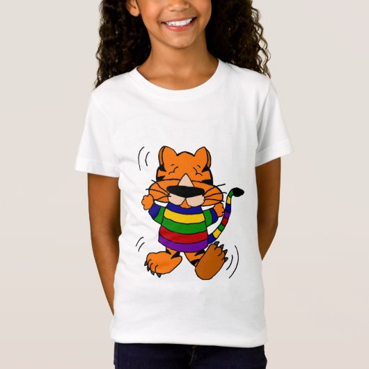 踊りのトラネコ Tシャツ (正面)