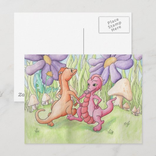 踊りのドラゴン ポストカード (正面/裏面)