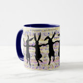 踊りのバニーのコーヒー・マグ マグカップ (正面左)