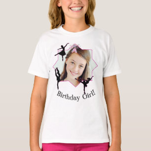 踊りのバレリーナあなたのここのイメージの誕生日 Tシャツ