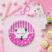 踊りのバレリーナのシルエットの誕生会のプレート ペーパープレート (パーティー)