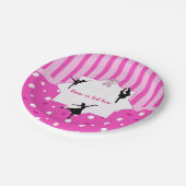 踊りのバレリーナのシルエットの誕生会のプレート ペーパープレート (アングル)