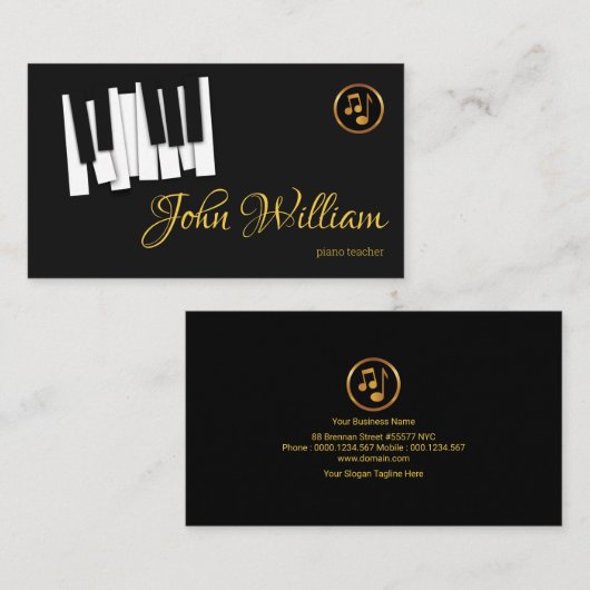 踊りのピアノは最小主義の壮大なピアニストを調整します 名刺 (正面/裏面)