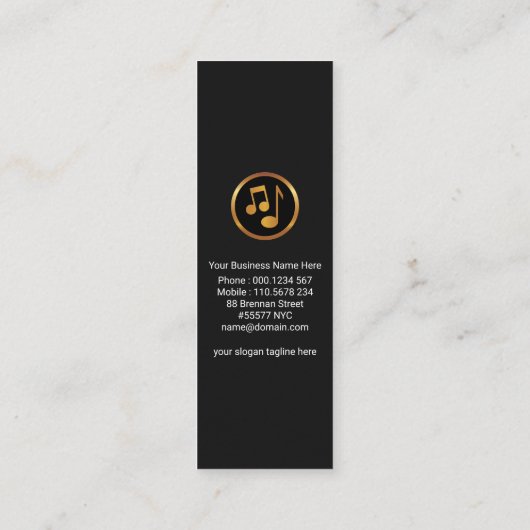 踊りのピアノは音楽の先生を調整します スキニー名刺 (裏面)