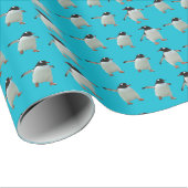 踊りのペンギンの包装紙 ラッピングペーパー (ロールコーナー)