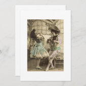 踊りのメヌエットのヴィンテージのブランクの招待状カード 招待状 (正面/裏面)