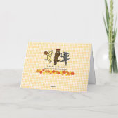 踊りのラブラドールのトリオの感謝祭 シーズンカード (裏面)