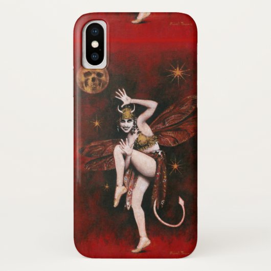 踊りのヴィンテージの悪魔の女性iPhone Xの場合 Case-Mate iPhoneケース (裏面)