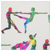 踊りの人々の抽象芸術色の生地 ファブリック (見本)