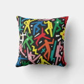 踊りの人々、ドードルセットパターン。 クッション (裏面)