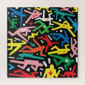 踊りの人々、ドードルセットパターン。 ジグソーパズル (横)