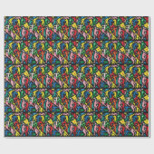 踊りの人々、ドードルセットパターン。 ラッピングペーパー (フラット)