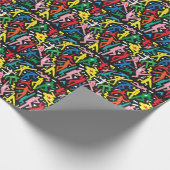 踊りの人々、ドードルセットパターン。 ラッピングペーパー (角)