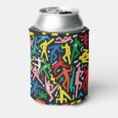 踊りの人々、ドードルセットパターン。 缶クーラー (缶裏面)