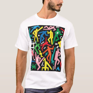 踊りの人々、ドードルセットパターン。 Tシャツ