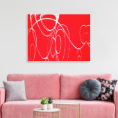踊りの円赤と白をキャンバスに印刷 キャンバスプリント (インサイチュ (リビング))