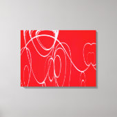 踊りの円赤と白をキャンバスに印刷 キャンバスプリント (正面)